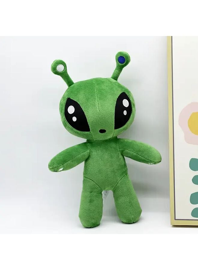 Green Alien Plush Toy with Expressive Eyes Soft Cuddly Stuffed Animal Poseable Head Arms - Image 2