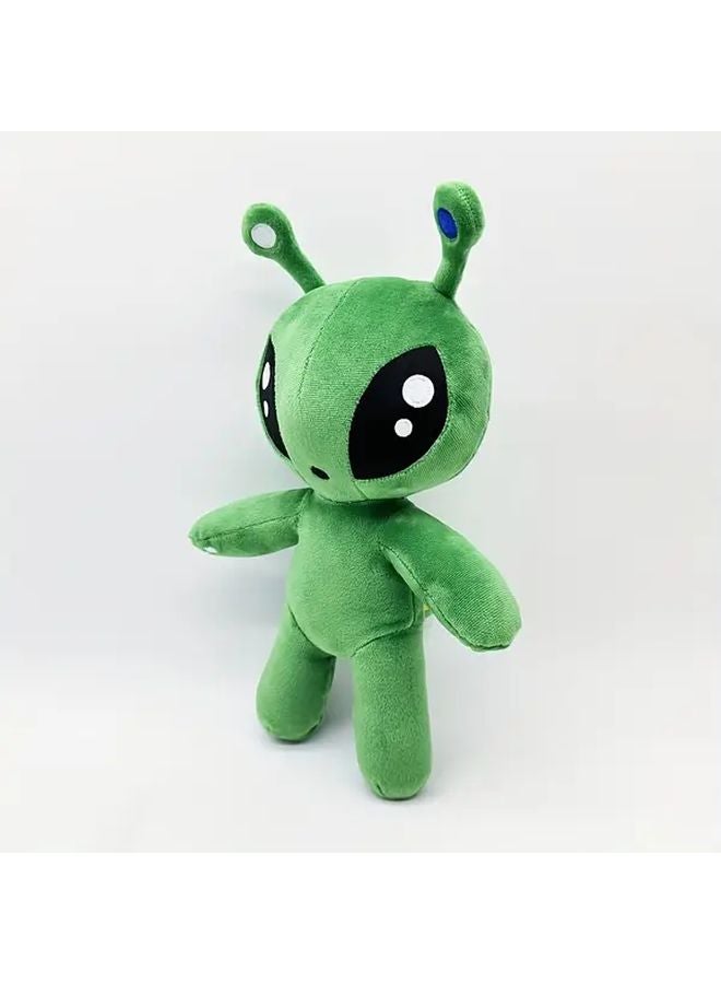 Green Alien Plush Toy with Expressive Eyes Soft Cuddly Stuffed Animal Poseable Head Arms - Image 1