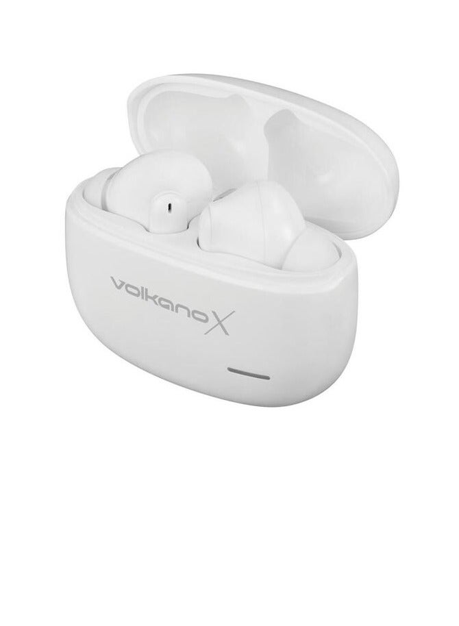 فولكانو سماعات أذن لاسلكية X VXT200S BT مع خاصية إلغاء الضوضاء النشطة - أبيض
