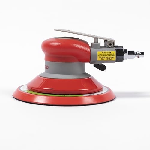 UPWOOD Pneumatic random orbital sander 6-inch light weight palm sander 3/16" (5 mm) diameter orbit 12000 RPM with extra 15pcs sandpaper - Image 3