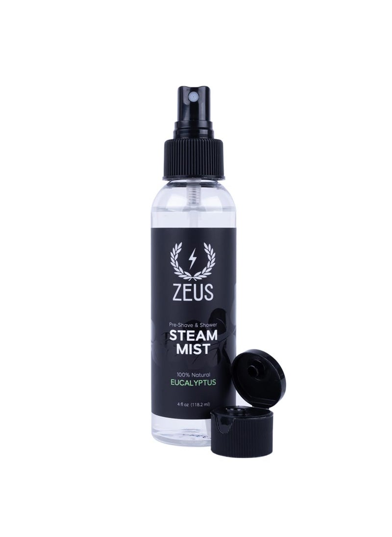 Zeus ZEUS Natural 100 Eucalyptus Essential Oil Shower Steam Mist Aromatherapy Spray for Room Bath Congestion  PreShave Sauna  Spa Steam Mist MADE IN USA 4 oz 