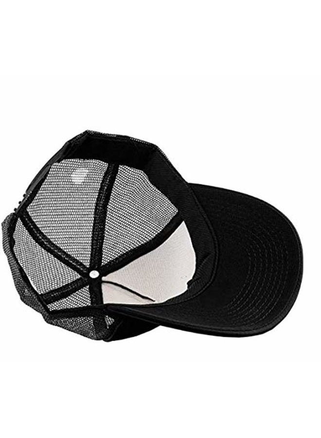 ALLNTRENDS Adult Trucker Hat Smile Face Embroidered Baseball Cap Adjustable Snapback (Black) - Image 4