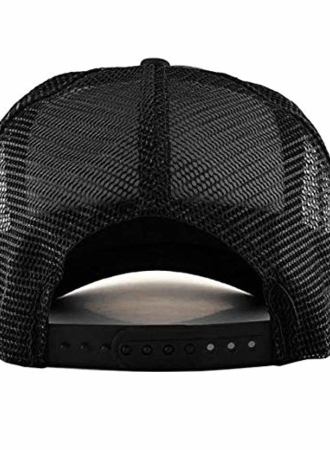 ALLNTRENDS Adult Trucker Hat Smile Face Embroidered Baseball Cap Adjustable Snapback (Black) - Image 2