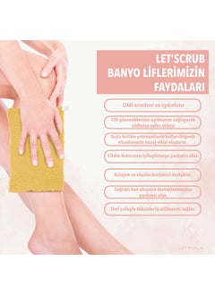 LET'SCRUB Blue-Yellow-Orange-Green Bath Loofah Suitable for All Skin Types - For Women and Men 50X40 cm  - Image 3