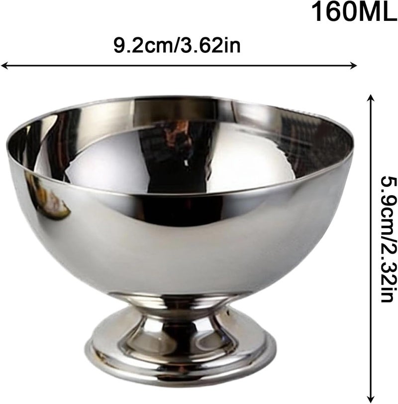 Stainless Steel Ice Cream Bowls - Ice Cream Flatware,Party Pudding Bowl - for Home Hotel Restaurant Party Shops Picnics Birthday Holiday Summer Festivals Movie Nights Milkshake Snacks - Image 5