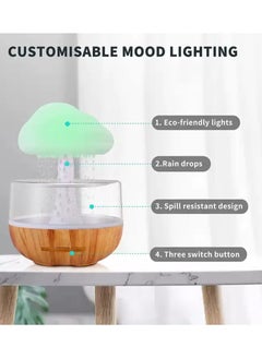 DIGI CORE Rain Cloud Night Light Aromatherapy Humidifier Essential Oil Diffuser 380ML 7 Colours LED Night Light 3 Power Levels Bedside Sleep Relaxation Water Drop Sound Cold Fog For Home Office Yoga Bedroom  - Image 5