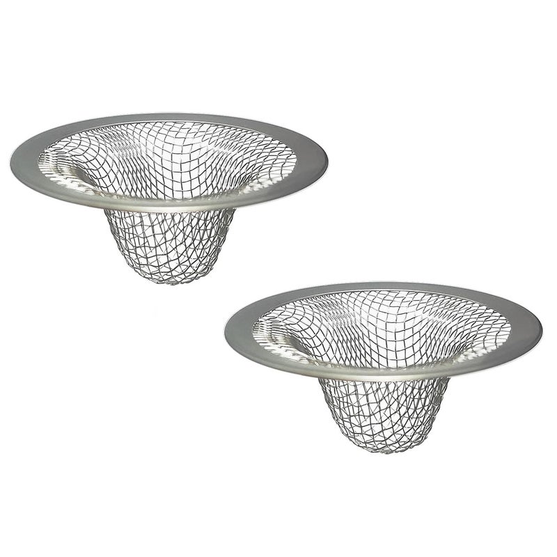 Seatery 1.0" Small Drain Strainer, Sink Drain Hair Catcher, Bathroom Sink Drain Strainer, 2PCS Drain Mesh Baskets for Laundry, Mop Pool, Utility, Slop, RV Sink, Stainless Steel Drain Filter - Image 1