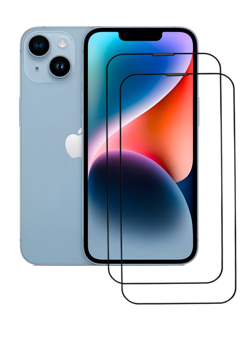 ACLIX 2 Pieces Antistatic ESD Dustproof Premium Quality High Definition Tempered Glass Screen Protector Designed For  iPhone 14 - Image 1