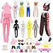ENOCHT 16 Pcs Doll Clothes and Accessories Including Multiple Styles Sports Suit Tops Pants Sun Hat Pocket Scooter Sunglasses Headset with 5 Shoes for 115 inch Girl Dolls - Image 4