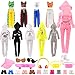 ENOCHT 16 Pcs Doll Clothes and Accessories Including Multiple Styles Sports Suit Tops Pants Sun Hat Pocket Scooter Sunglasses Headset with 5 Shoes for 115 inch Girl Dolls - Image 2