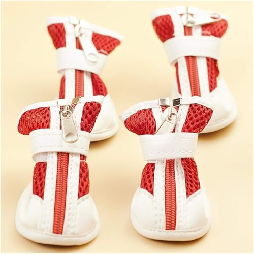 Doggo Bite Dog Shoes for Shih Tzu, Golden Retriever, German Shepherd/Summer Heat Dog Boot Adjustable Non-Slip, PU Paw Protector-Waterproof Size-3 for 1 to 4 Kg(L X W Paw-2.36x 1.77) Inches - Image 1