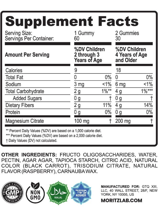 DR. MORITZ Kids Magnesium Gummies Sugar-Free - Calm Magnesium Gummies Supplement for Children, Sugar-Free Magnesium Calm Chews for Kids & Adults - Image 4