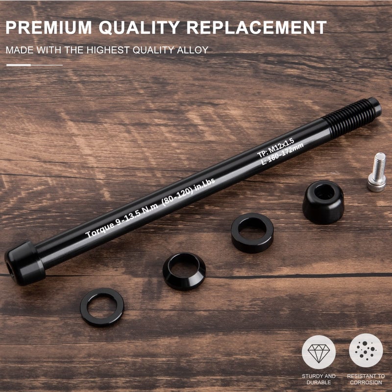 CXWXC محاور تمرير 12 مم لمدربي الدراجات - محول محور تمرير M12 x 1.0/1.5/1.75 لتثبيت العجلة الخلفية - محول محاور تمرير مدرب الدراجات (M12x1.5/160-172) - Image 2