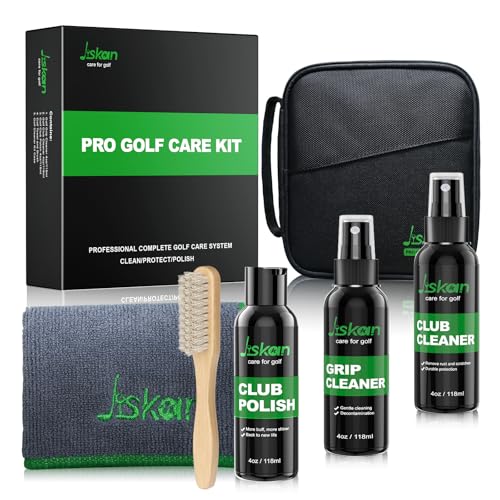 Jiskan Pro Golf Care Kit System Includes Golf Grip Cleaner Club Cleaner Club Polish Club Brush Golf Towel, Essentials Golf Accessories for Men Cool Golf Gifts for Men - Image 1