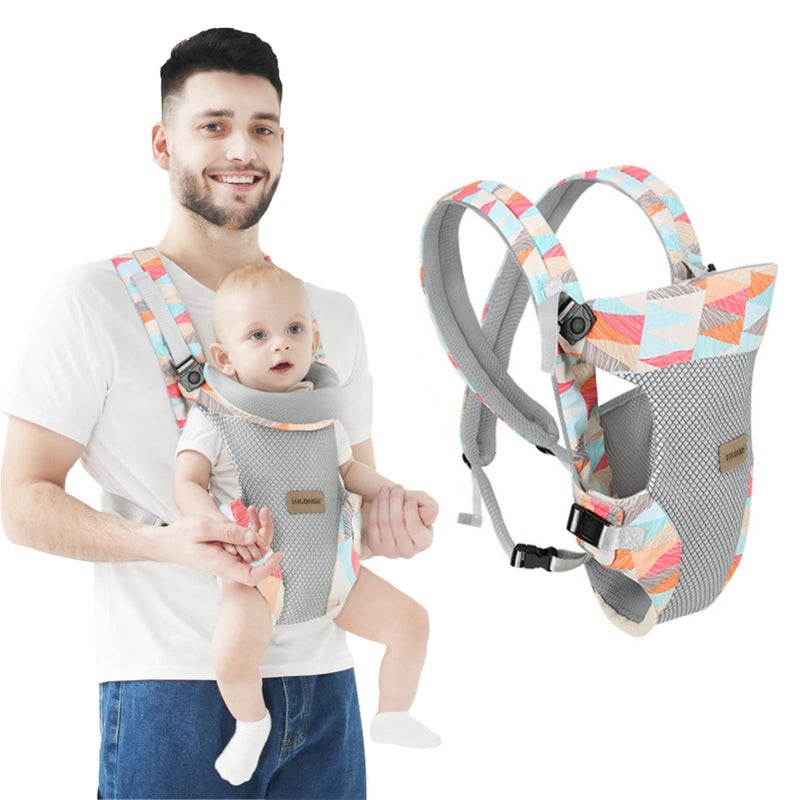 IULONEE Baby Carrier, Embrace Cozy 4-in-1 Infant Carrier Ergonomic Adjustable Holder Portable Convertible Front and Back Backpack Carry for Infants Toddlers Babies Girl and Boy 7-45 Pounds (Colorful) - Image 1