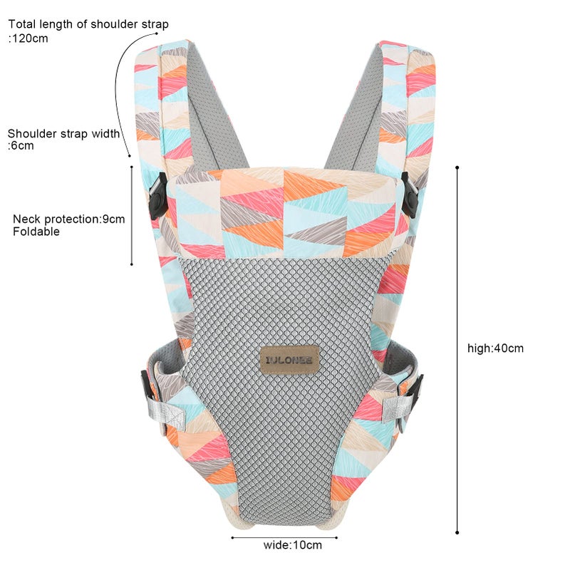 IULONEE Baby Carrier, Embrace Cozy 4-in-1 Infant Carrier Ergonomic Adjustable Holder Portable Convertible Front and Back Backpack Carry for Infants Toddlers Babies Girl and Boy 7-45 Pounds (Colorful) - Image 5