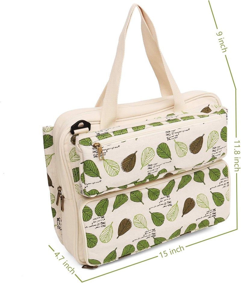 Lavievert حقيبة لافي فيرت للتخزين للحياكة لحمل المشاريع وأدوات الحياكة وخيوط الكروشيه وغيرها من الملحقات - Image 2