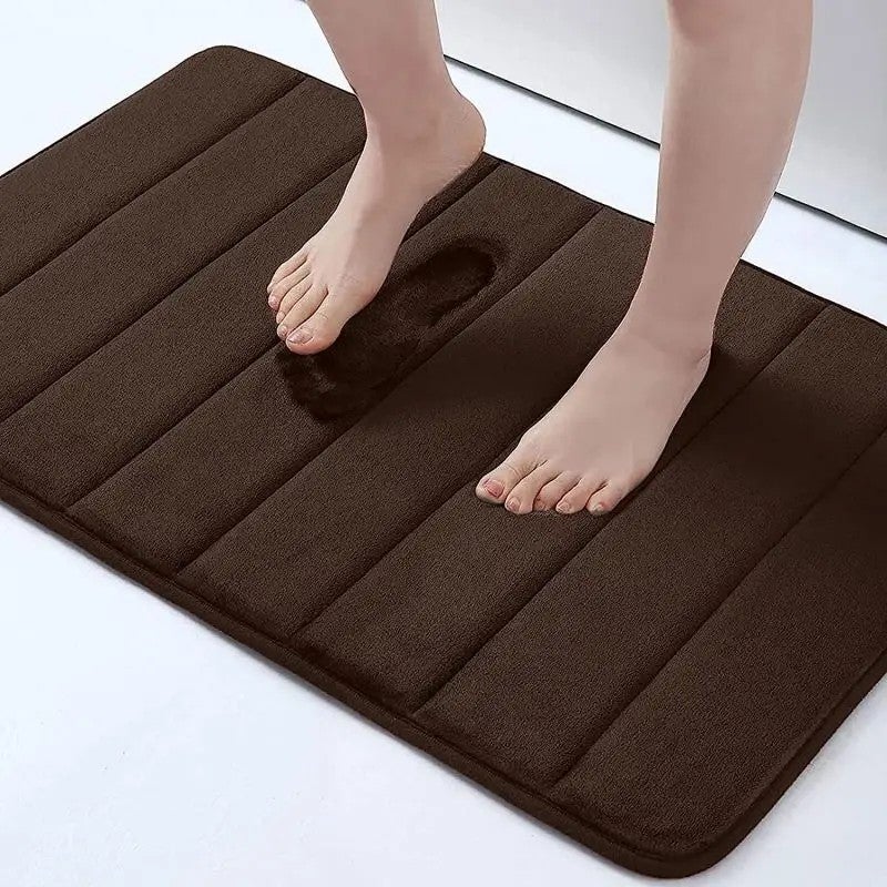 Y&D Logo Water Absorbent Memory Foam Bath Mat Rug, Machine Washable Bathroom Floor Mats, Soft & Non-Slip - Image 1