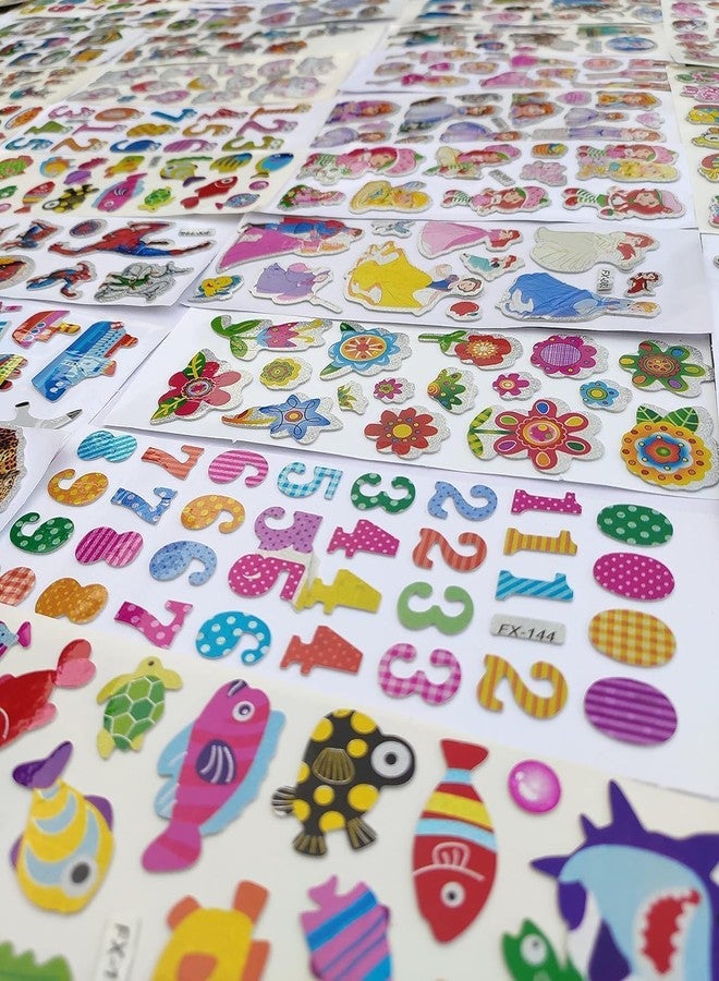 T ESSENTIALS Wall Cartoon Puffy 3D PVC Cute Mix Stickers Assorted Cute Animals Vehicle Stickers Funny for Kids Scrapbooking, DIY Arts Crafts Party Gifts (20 Sheet) 12 x 12 x 12 cms - Image 3
