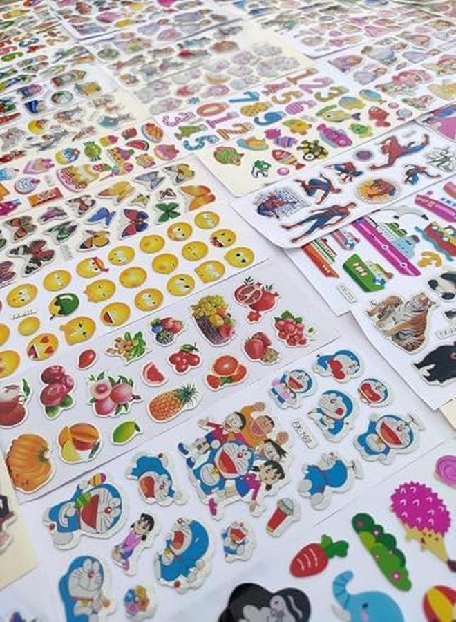 T ESSENTIALS Wall Cartoon Puffy 3D PVC Cute Mix Stickers Assorted Cute Animals Vehicle Stickers Funny for Kids Scrapbooking, DIY Arts Crafts Party Gifts (20 Sheet) 12 x 12 x 12 cms - Image 5