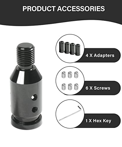 SUJADE YAKEFLY Universal Gear Shift Connector, Aluminum Automatic Shifter Adapter, Non-Threaded Manual Gear M12x1.25 (Black) - Image 4