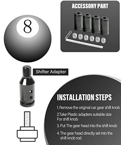 SUJADE YAKEFLY Universal Gear Shift Connector, Aluminum Automatic Shifter Adapter, Non-Threaded Manual Gear M12x1.25 (Black) - Image 3