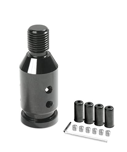 SUJADE YAKEFLY Universal Gear Shift Connector, Aluminum Automatic Shifter Adapter, Non-Threaded Manual Gear M12x1.25 (Black) - Image 1