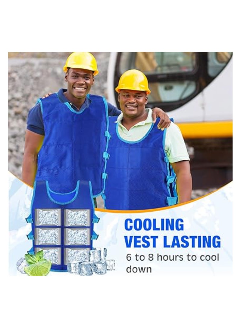 Generic 2 Pack Cooling Vest with 48 Ice Packs, Adjustable Evaporative Cooling Vest for Men and Women, Ideal for Hot Weather Workouts and Running, Water Activated PVA Body Cooler Clothing (L) - Image 4