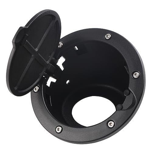 PKEDUO Black Gas Cap Cover Fuel Filler Door Cover Compatible with 2007-2017 Wrangler JK JKU 2/4-DOOR(NOT FOR 2018+ JL MODELS) - Image 4