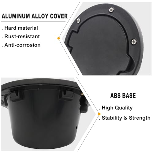 PKEDUO Black Gas Cap Cover Fuel Filler Door Cover Compatible with 2007-2017 Wrangler JK JKU 2/4-DOOR(NOT FOR 2018+ JL MODELS) - Image 2