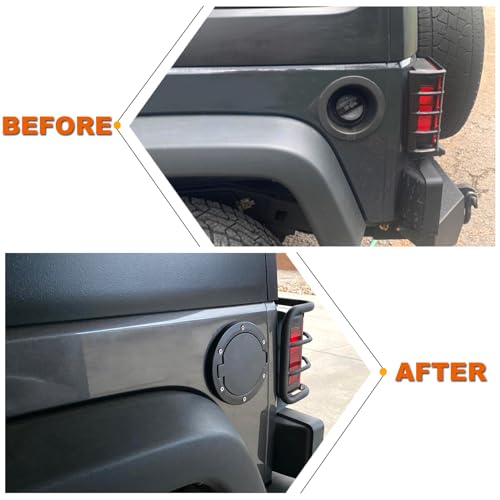 PKEDUO Black Gas Cap Cover Fuel Filler Door Cover Compatible with 2007-2017 Wrangler JK JKU 2/4-DOOR(NOT FOR 2018+ JL MODELS) - Image 3