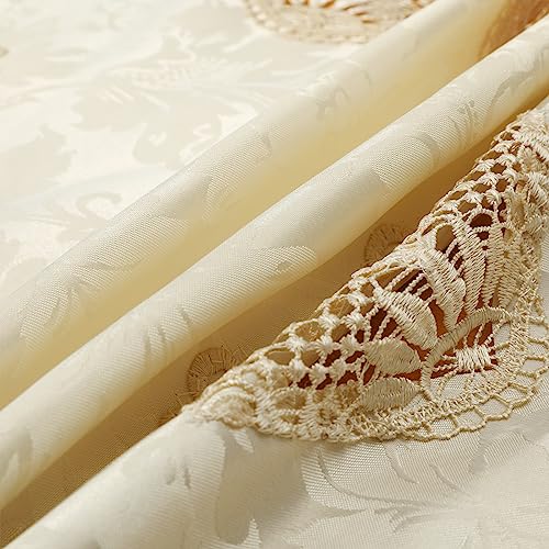 Fhberni Small Lace Macrame Tablecloth Embroidered Jacquard Vintage Coffee Table Cover for Holiday Festival Party Home Decorations (15"x 35", Grey) - Image 4