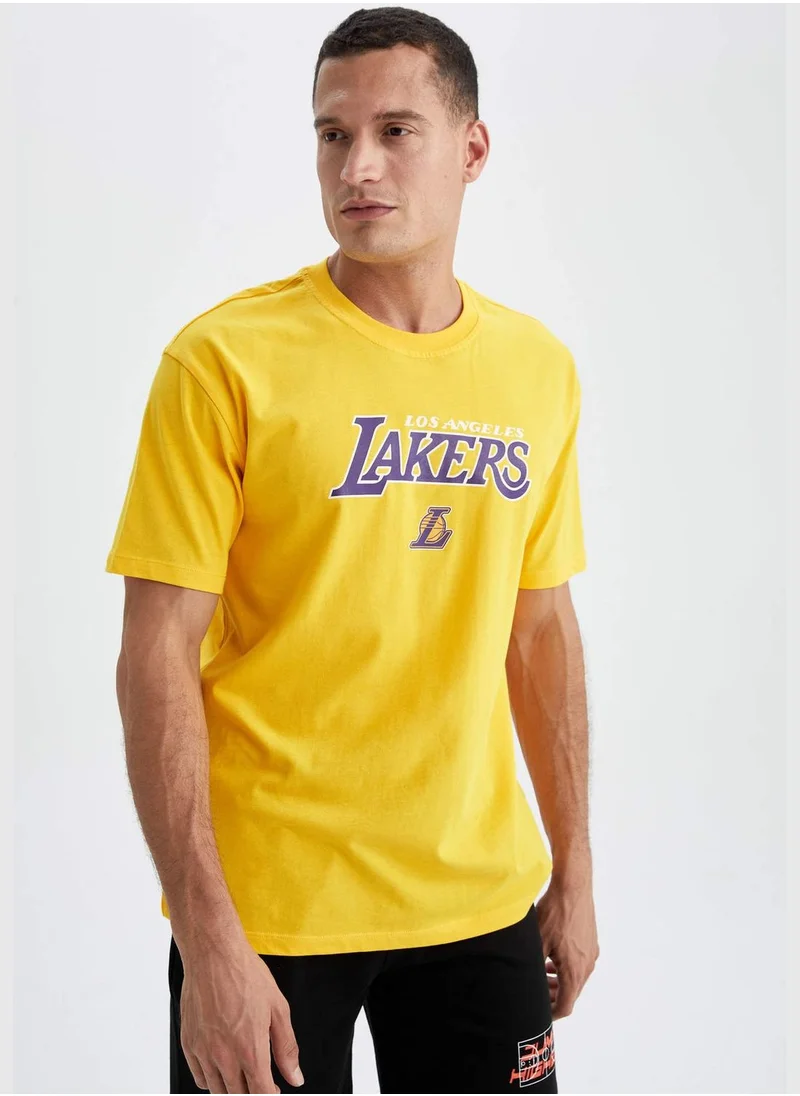 DeFacto Man NBA Los Angeles Lakers Licenced Knitted T-Shirt