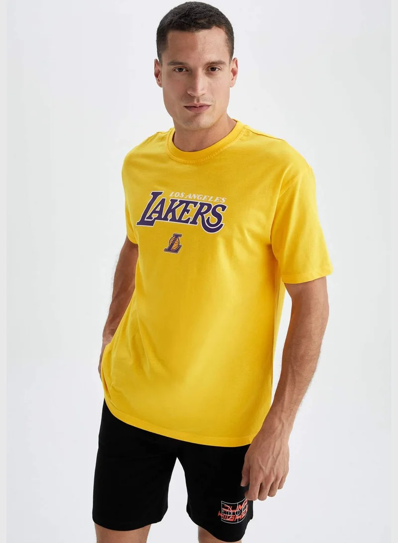 DeFacto Man NBA Los Angeles Lakers Licenced Knitted T-Shirt