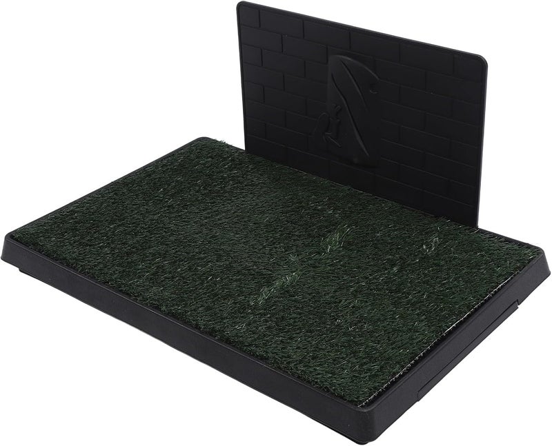 Dog Grass Pee Pads Reusable Indoor Puppy Potty Tray, 3 Layer Artificial Grass Dog Toilet with Drainage System for Small Dogs, Easy Clean Fake Grass Litter Box for Home (Large Size with Baffle) - Image 4