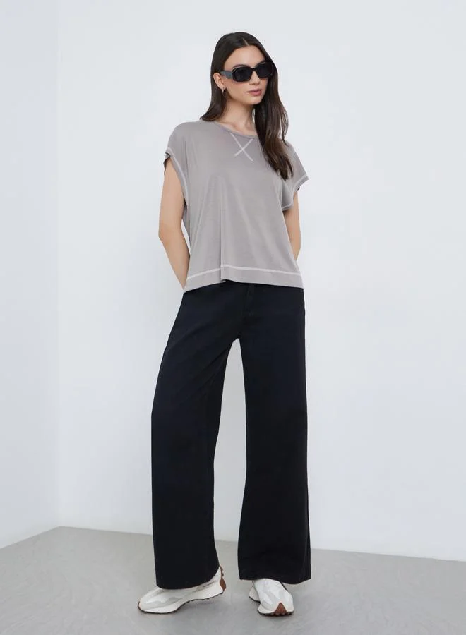 Take Two Take Two Contrast Stitch Regular Fit T-Shirt