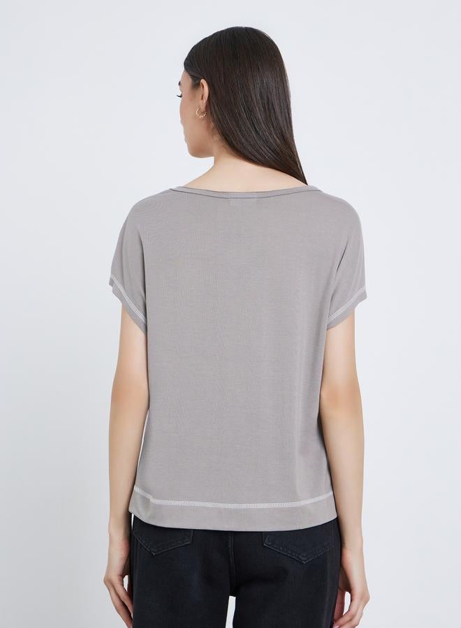 Take Two Contrast Stitch Regular Fit T-Shirt - Image 4