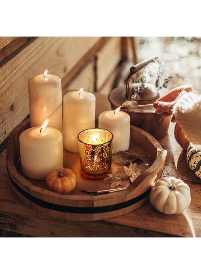 LAMAY Gold Votive Candle Holders Set of 36 - Speckled Mercury Gold Glass Candle Holder Bulk - Ideal Fall Decor for Boho Wedding Centerpiece Table, Thanksgiving Decorations Indoor - Image 4