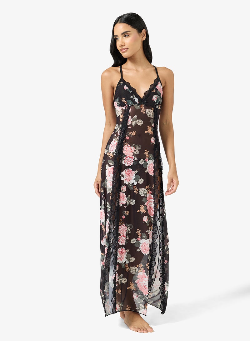 ايلا قميص نوم بطبعة زهور - Image 1