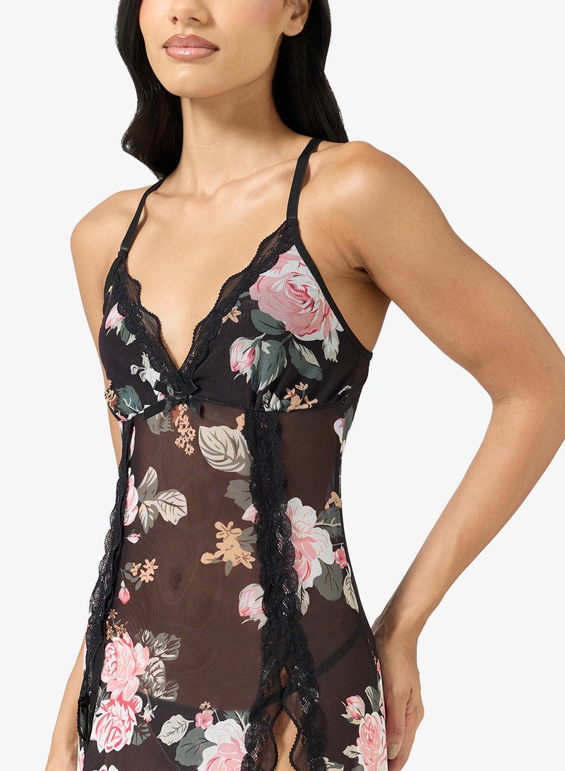 ايلا قميص نوم بطبعة زهور - Image 3