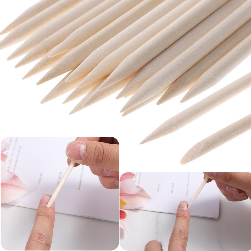 Bruislard 40 Pack Mini Nail File Disposable Manicure Kit Individually Package with Wooden Cuticle Pusher Sticks Press on Nail Art Tool Prep Kit Pedicure Cleaner Tools for Home - Image 4