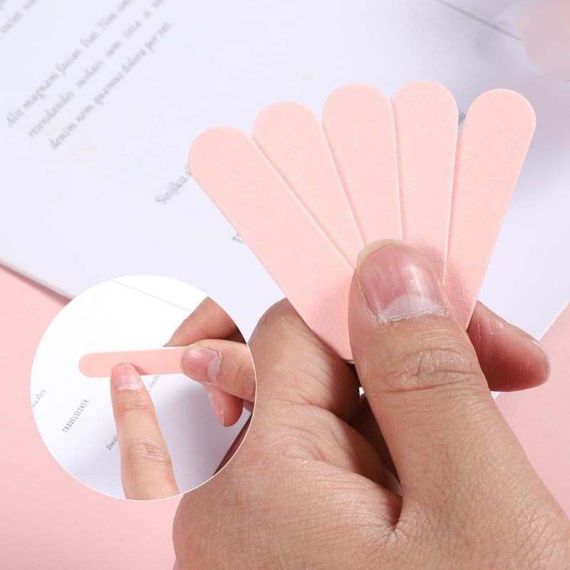 Bruislard 40 Pack Mini Nail File Disposable Manicure Kit Individually Package with Wooden Cuticle Pusher Sticks Press on Nail Art Tool Prep Kit Pedicure Cleaner Tools for Home - Image 5