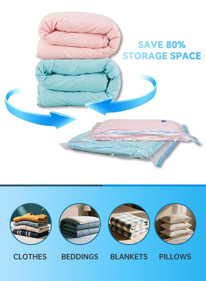 Vacuum storage bags 7-Piece Vacuum Storage Bags 60x80cm,Reusable Compression Space Saving Bags ,Foldable, Durable and Space Saver , with Free Hand Pump for Packing Clothes andBedding for Travel - Image 5