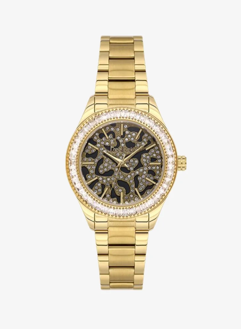 Freelook Paris Freelook - Lumiere Women's Watch | Steel Case | Stainless Steel Band | Black and Gold & Round Dial | Analog | Japanese Quartz | Mineral Glass | Premium Luxury Watch | Ideal Gift | Water Resistant 50 Meters