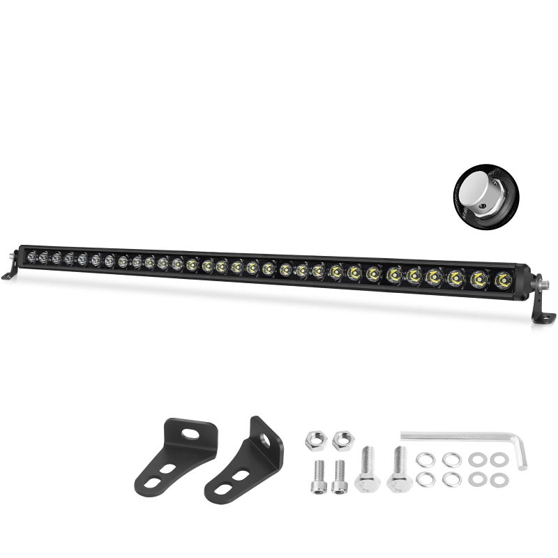 OFFROADTOWN 30 Inch Single Row LED Light Bar 300W Spot Off Road Driving Lights Ultra Slim Thin LED Light Bar Waterproof Bumper Grille Roof Lights for Trucks UTV ATV Pickup RZR - Image 1