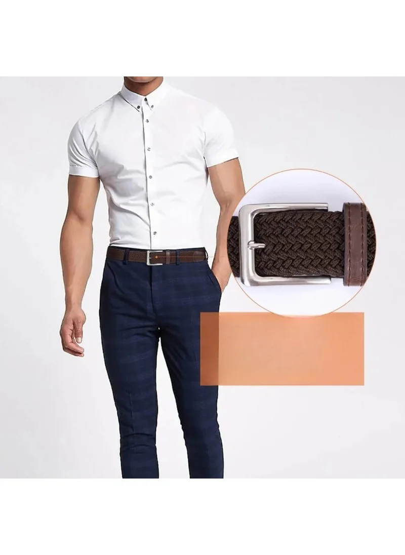 Deribond Men's Belt with Braided Elastic Feature