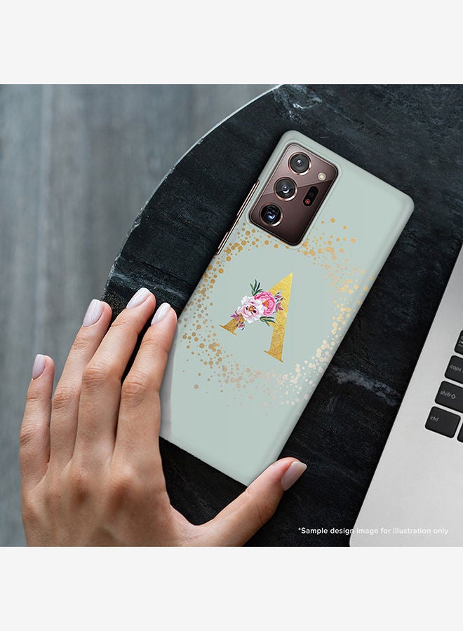 Stylizedd Monogram Slim Cover for Samsung Galaxy Note 20 Ultra Case Custom Initials Letter Floral Pattern Snap Series Mobile Cover Matte Alphabet  - W (Light Green) - Image 2