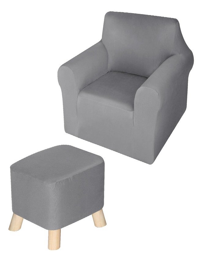 Andreannie Spandex Super Strech Sofa Slipcovers Non Slip Soft Sturdy Washable Armchair Sofa Covers Furnitute Protector Armchair Bundle Chair Couch Covers for Kids Pets (Solid Light Gray) - Image 1