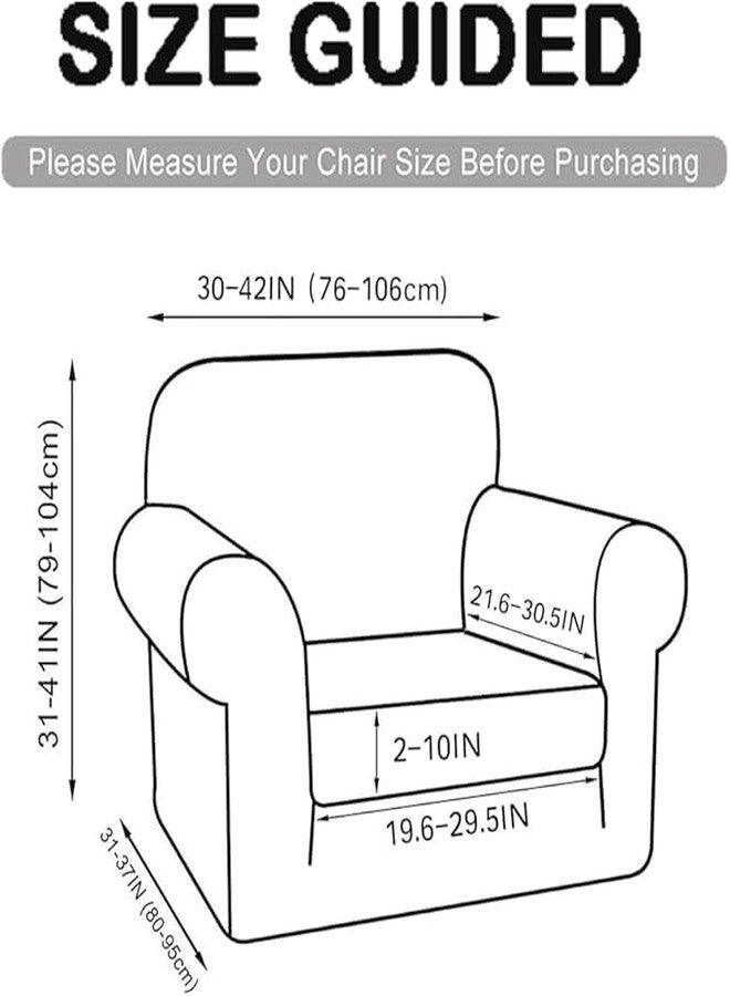 Andreannie Spandex Super Strech Sofa Slipcovers Non Slip Soft Sturdy Washable Armchair Sofa Covers Furnitute Protector Armchair Bundle Chair Couch Covers for Kids Pets (Solid Light Gray) - Image 3