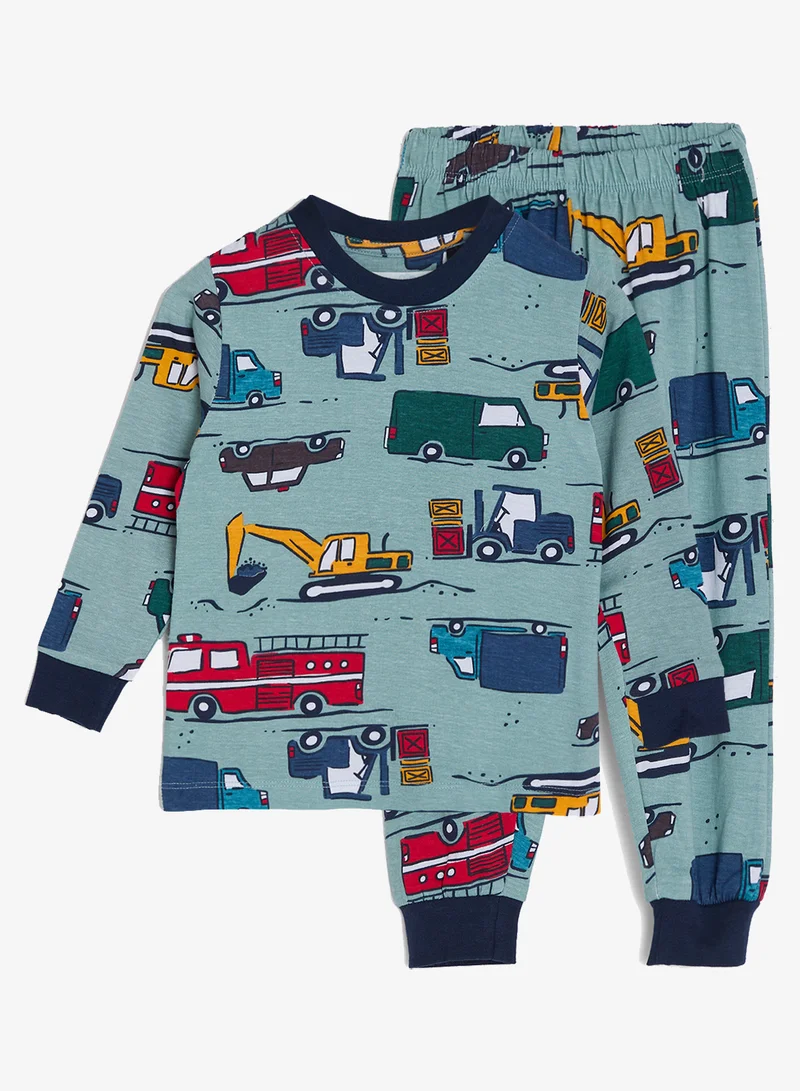 ريبلز مع نمشي Boys Pajama Set With Long Sleeves Tee & Bottom